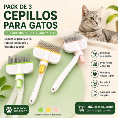 Cepillo Autolimpiante Quitapelo para Gatos